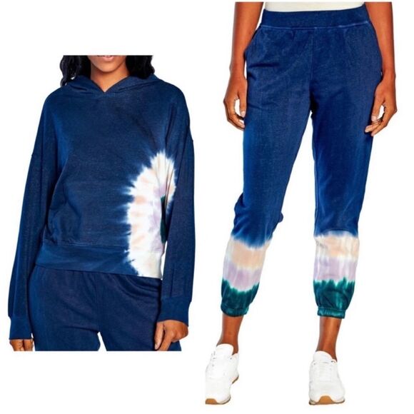 Wildfox Tie Dye Sweatsuit 2-Piece Set Sweatshirt & Jogger Sweat Pants - Picture 1 of 15